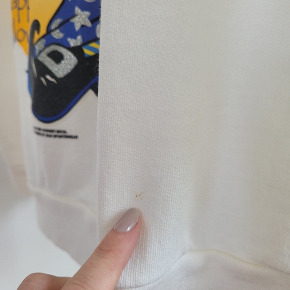 Vintage 90s Happy Halloween Tweety Crewneck Sweatshirt 2X 20w Witch White '95 - Picture 7 of 7